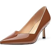 CDXJHYMY Women's Pumps, Pointed Closed Toe Kitten Heels for Women, Comfortable Mid Heel Women's Dress Shoes 2.5 inch