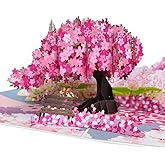 SOUL POP UP 3D Pop Up Valentines Day Card Cherry Blossom Tree with Couple Bench & Birds - Romantic Valentine Pop Up Card for Wife, Girlfriend, Nature Lovers - Anniversary Birthday