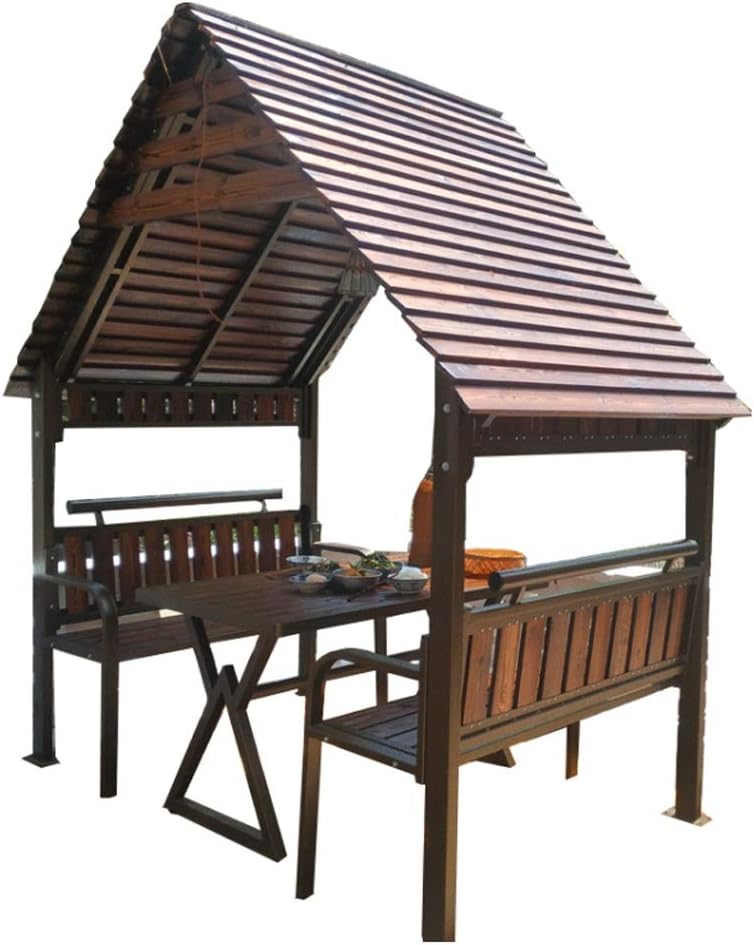 YYDD Gazebos for Patios con Escritorio, Cabina de Madera sólida Pabellón de Madera, al Aire