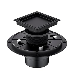 Bmvlffs 4 Inch Shower Drain Matte Black with Tile