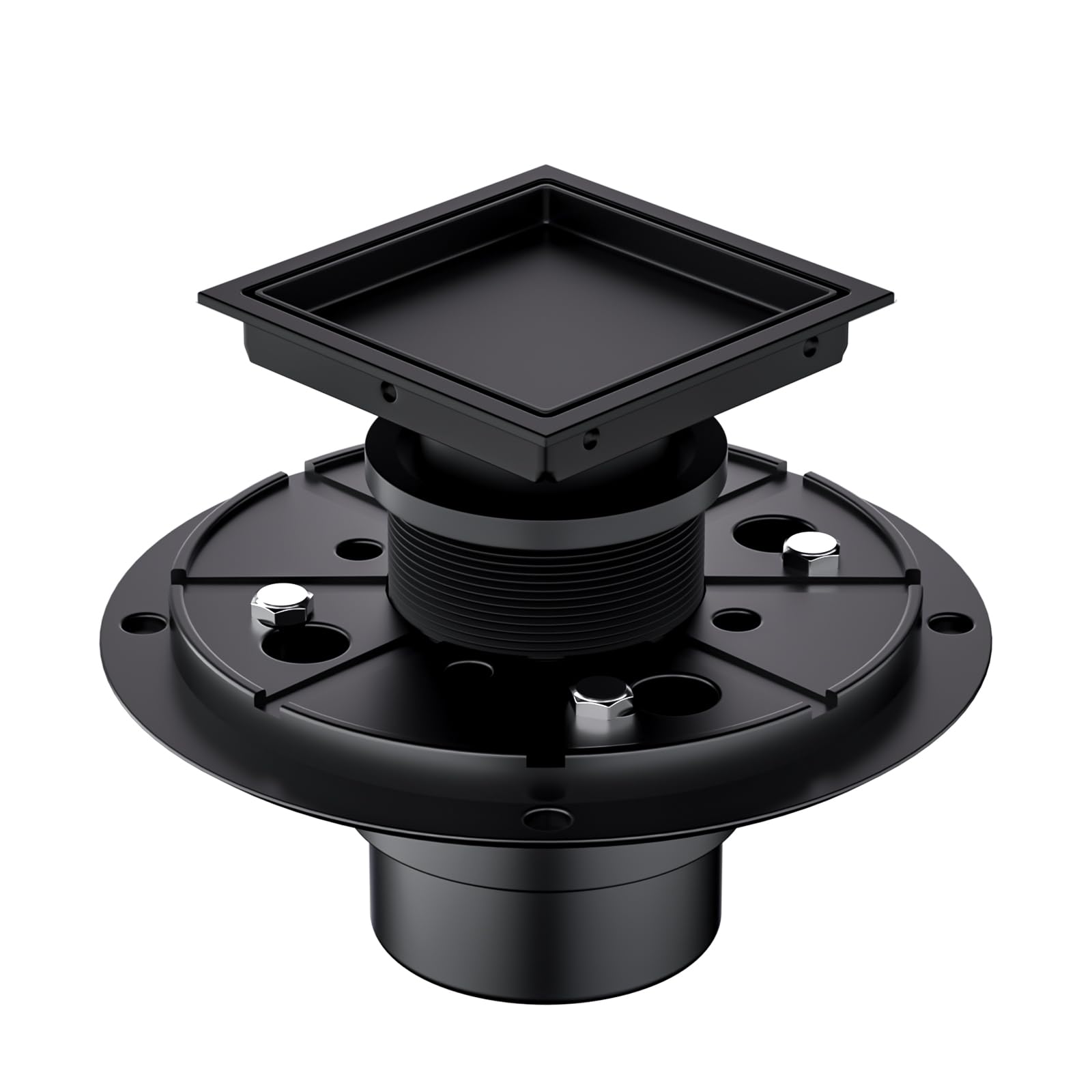 Bmvlffs 4 Inch Shower Drain Matte Black with Tile