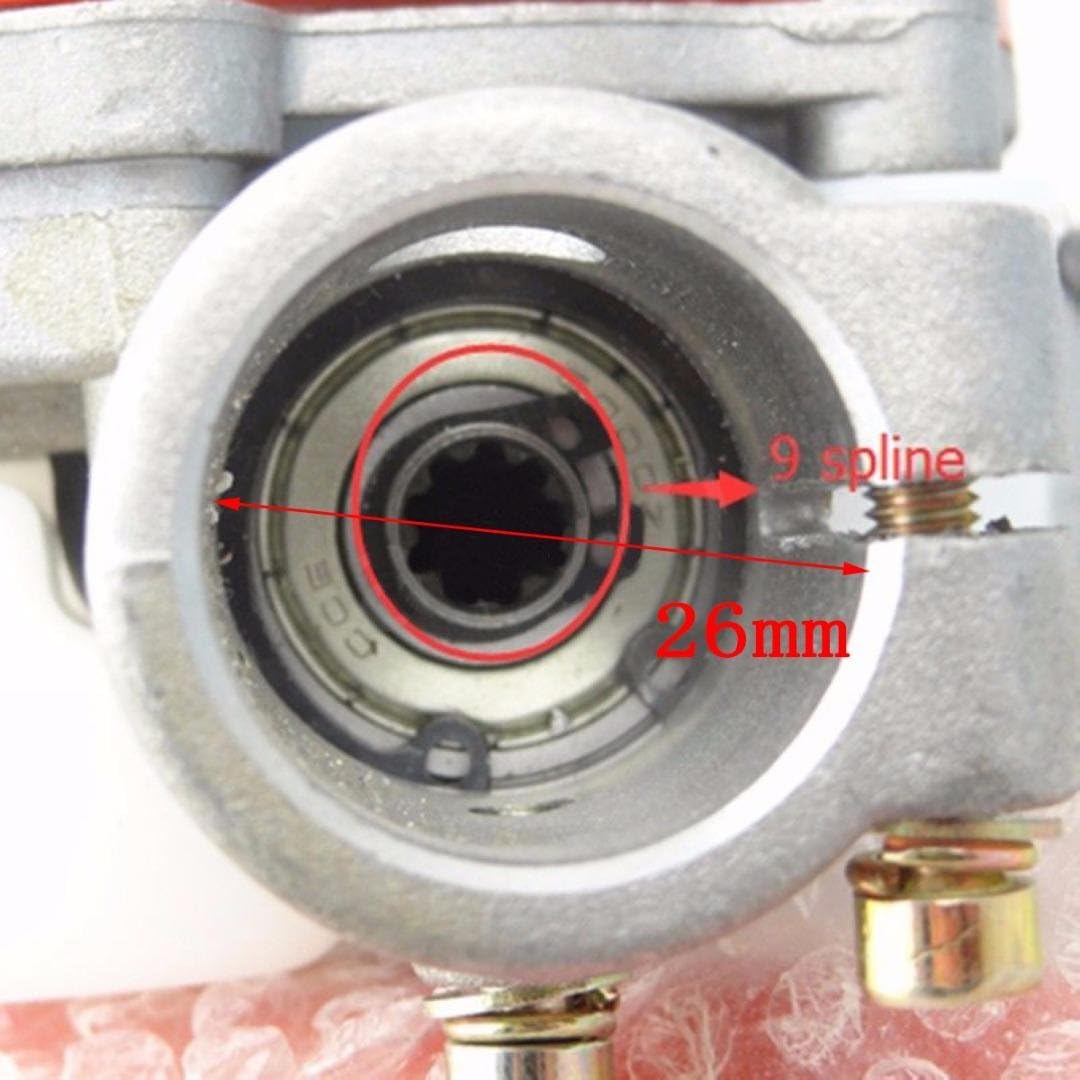 26mm Chainsaw Gearbox Head, Orange Spline Gear Head Pole Saw Tree Cutter Chainsaw Gearbox Gear Head Tool for Lawn Mower Attachment (9 Spline): Home Improvement