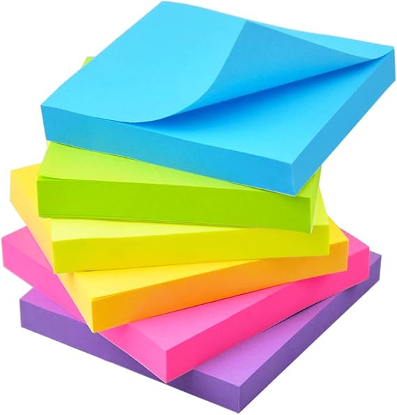 Sticky Notes 6 Bright Color 6 Pads SelfStick Notes 3 in x