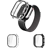 LEENGLAR 2 Pack Screen Protector Case Compatible with Cosmo JrTrack 3/4 Kids Smart Watch, Ultra-Thin Hard PC Protective Cover Slim for Kids Boys Girls, Clear+Black