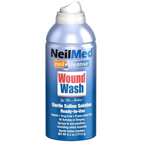 NEILMED CLEANSE STERILE SALINE WOUND WASH, 6.3 OUNCE