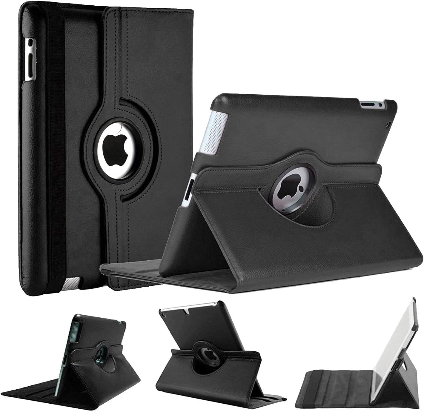 For Apple iPad 8th Gen 2020 A2270/2428 360 Degree Swivel Stand Smart Protective Cover(Black)
