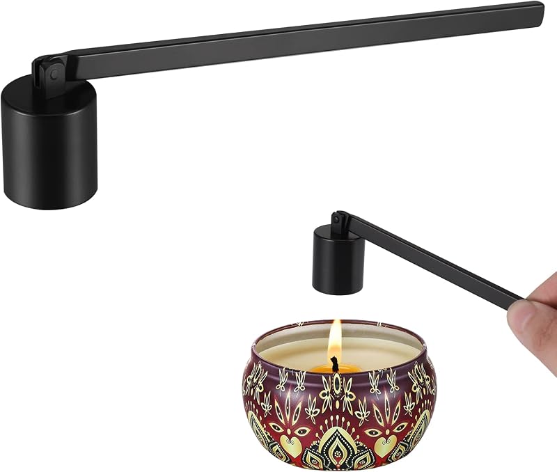 KroY PecoeD Candle Snuffer Stainless Steel Long Handle Black