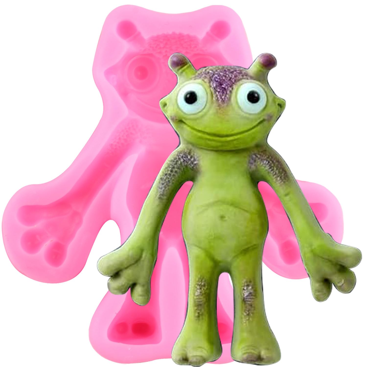 XMOLDNMS Space Alien Silicone Mould Alien Fondant Moulds for Cake Decoration Cupcake Topper Chocolate Candy Polymer Clay Gum Paste