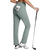 baleaf Women's Golf Pant Winter Fleece Lined Pants with Belt Loops Pockets Travel Work Casual