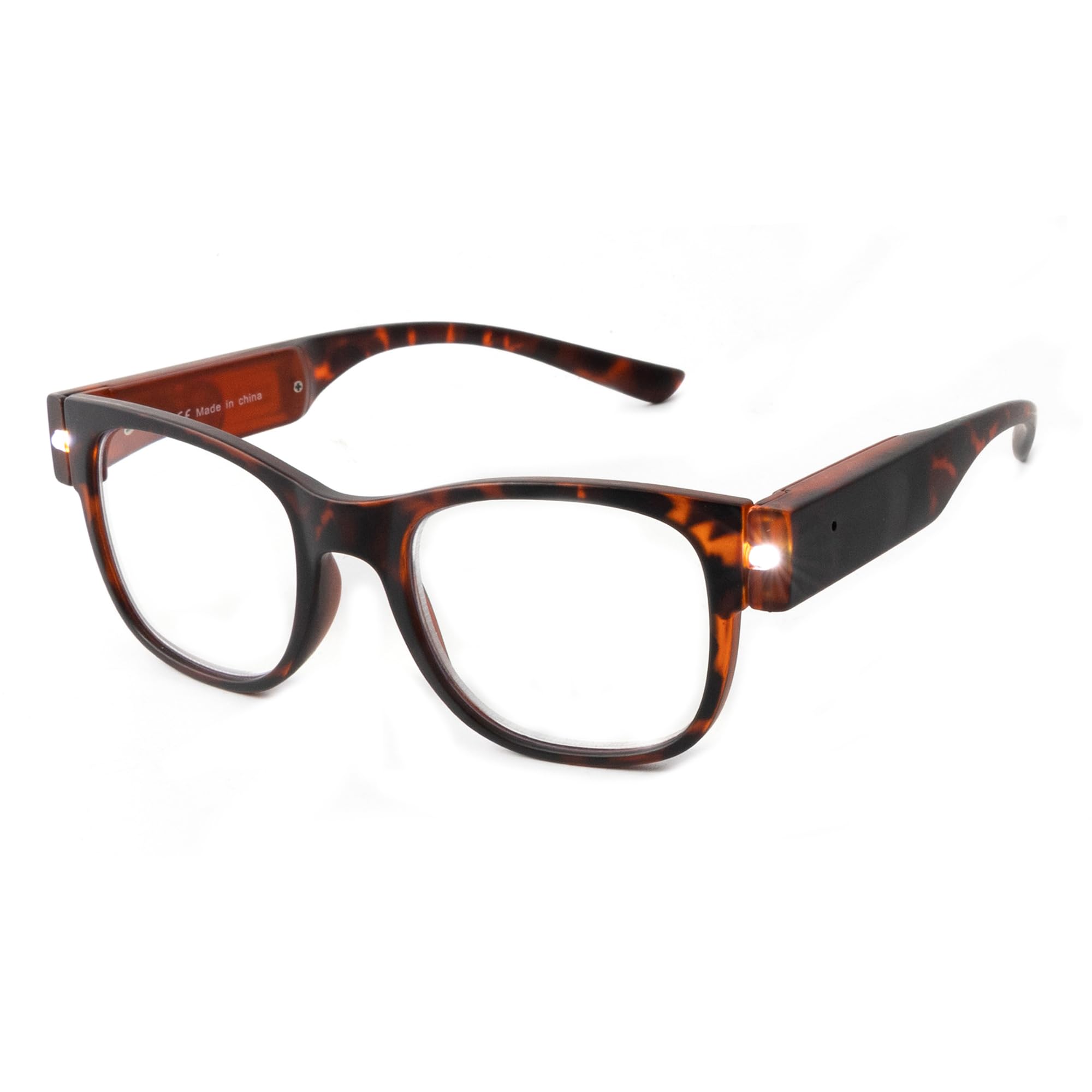 Photo 1 of SKYWAY Reading Glasses Lighted Rechargeable Bright LED Readers with Lights Eyewear Clear Vision Unisex?Tortoiseshell-2.0X?