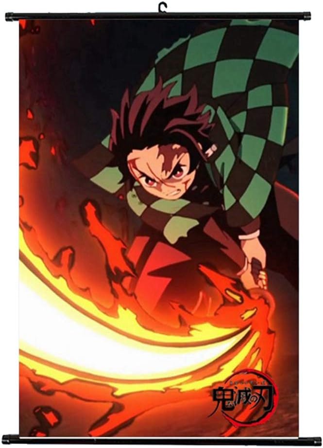 Tianmeijia Demon Slayer Kimetsu no Yaiba Tanjirou Nezuko Zentisu Shinobu Douma Giyuu Kokushibou Anime Manga Wall Poster Scroll(4)