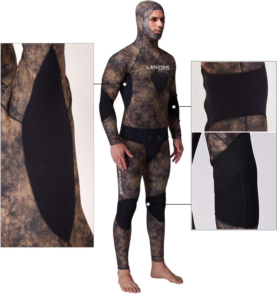5Mm Spearfishing Suit HISEA Men's 1.5mm 2 Piece Spearfishing Suit