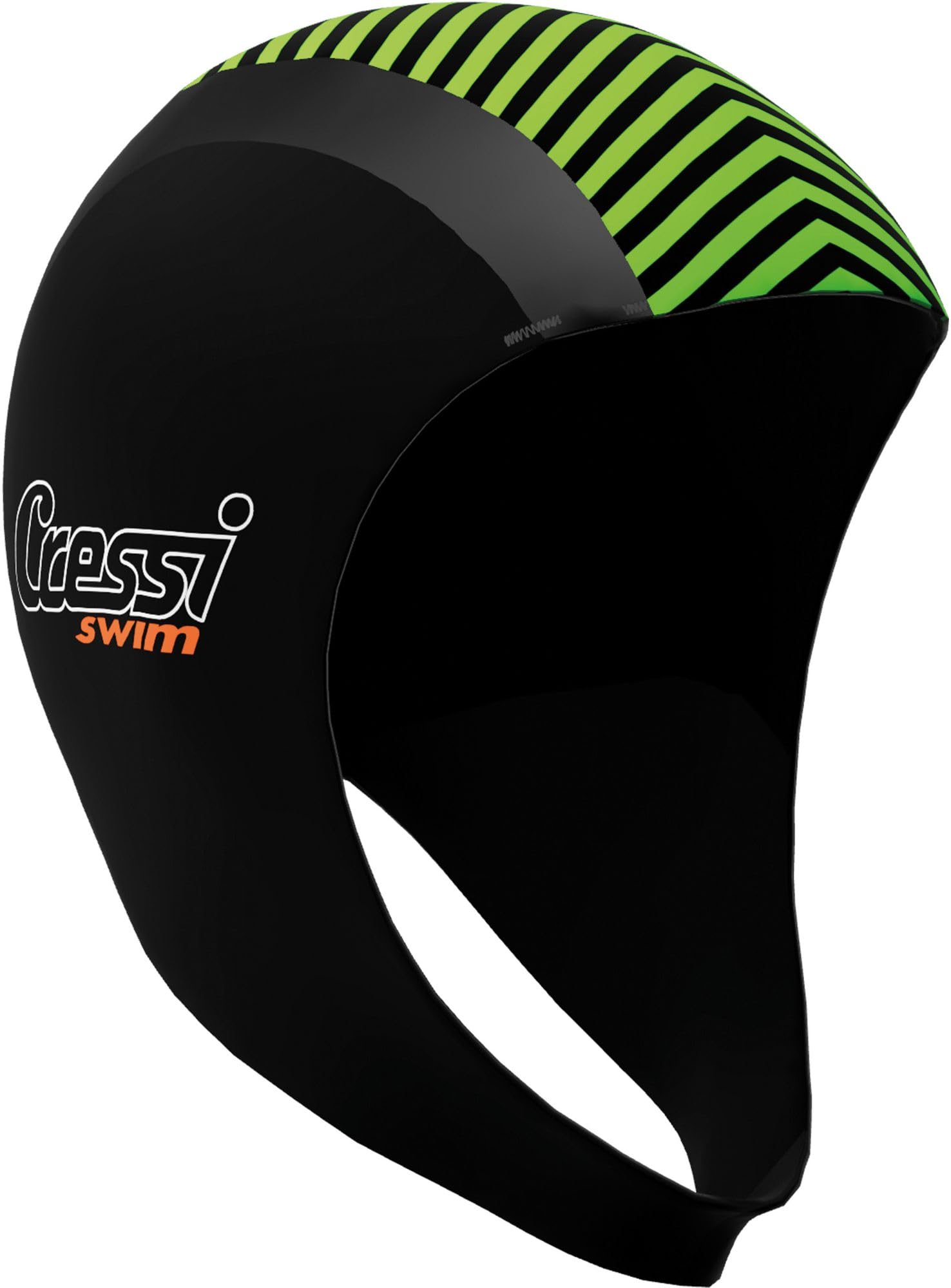 Cressi Unisex's 2mm Protective Hood for Swimming/Snorkeling/Diving, Black/Lime, S/M, DG002397