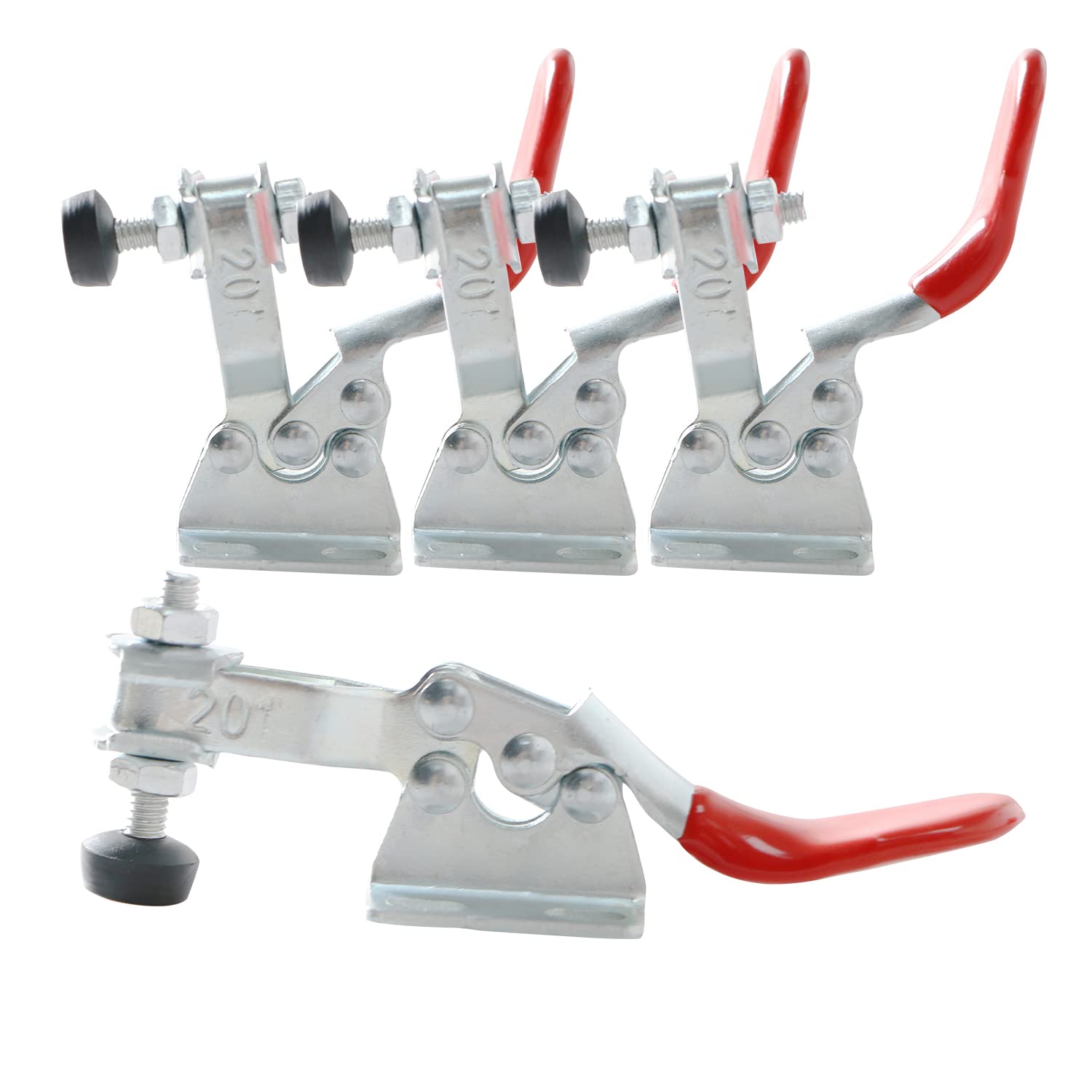 Ohamtes 4PCS Carbon Steel Type 201, 60 lbs Clamping Force, Quick Release Tool, Hand Toggle Locking Clamp