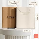 Peachly Unisex Memory Book Minimalist First Year Keepsake Olive Linen view 2
