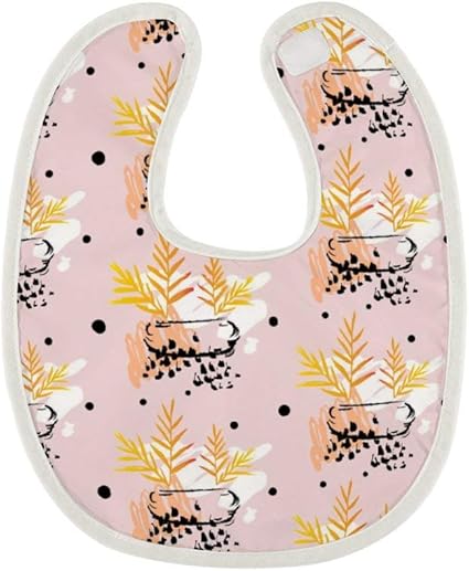 Amazon Co Jp ベビースタイ 葉柄 黒い点 よだれかけ U型スタイ エプロン 離乳食 赤ちゃん 男の子 女の子 食事エプロン 離乳用 口拭き 柔らかい マジックテープ付き ベビー用品 出産のお祝い ギフト ベビー マタニティ