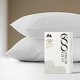 MAYFAIR LINEN 100% Egyptian Cotton Pillow Cases King - 600 Thread Count White Pillow Cases Set of 2, Soft Cooling & Breathable Extra Long Staple Sateen Weave Cotton Pillowcases for King Pillows