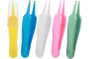 LARREL 5 Pcs Nose Cleaning Tweezers, 5 Colors Baby Booger Picker with Round Head Effective Nose Picker Baby Ear Noses Navel Cleaner Clip for Babys Care