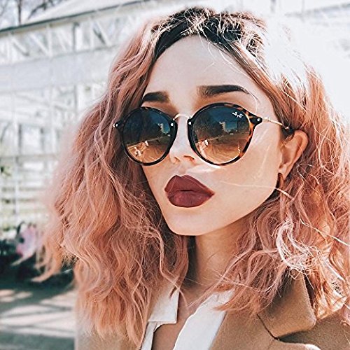 Zenith Vibrant Pink World - Glueless Ombre Pink Short Wigs for Girls Wavy Hair Ombre Pink Bob Wigs with Dark Roots Synthetic Hair Pink Wavy Lace Front Wigs Classic Pink Hair Short Bob Wigs