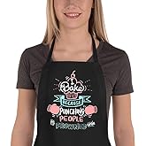 Saukore Funny Baking Aprons for Women Men, Cute Baking Gifts for Bakers, Kitchen Cooking Aprons with 2 Pockets, Birthday Mothers Day Valentines Day Gift for Wife Mom Sister Daughter Grandma