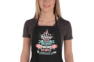 Saukore Funny Baking Aprons for Women Men, Cute Baking Gifts for Bakers, Kitchen Cooking Aprons with 2 Pockets - Birthday Housewarming Christmas Apron Gifts for Mom Wife Husband Sister Grandma