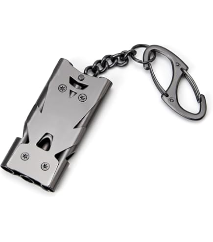 Porte-clés Sifflet Multifonction Double Tuyau - Outil De Survie Camping Urgence