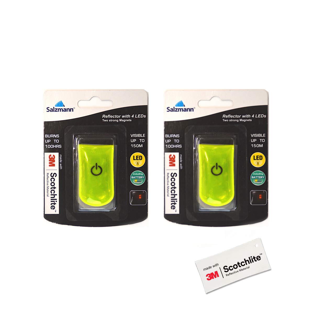 Salzmann 3M Magnetic LED Clip | Reflective and practical Clip-On | Made with 3M Scotchlite