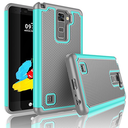 LG Stylo 2 Plus Case, LG Stylus 2 Plus Case, Tekcooâ„¢ [Tmajor Series] Shock Absorbing [Turquoise] Hybrid Rubber Plastic Impact Defender Rugged Case Cover For LG G Stylo 2 Plus MS550 K530 K535