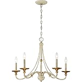 Minka Lavery 1045-701 Westchester County Chandelier, 5-Light, 300 Total Watts, 28-in H x 20-in W, Farm House White with Gilde