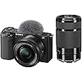 Sony ZV-E10 Mirrorless Interchangeable Lens Vlogging Camera with 16-50mm Lens, Black - Bundle with E 55-210mm f/4.5-6.3 OSS High Definition Telephoto Lens