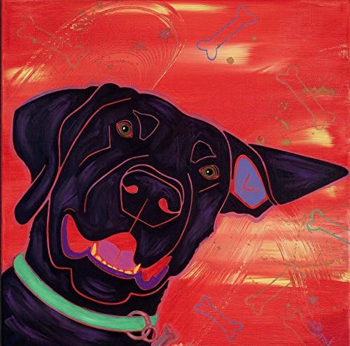 Sidewinder Black Labrador Wall Art, Humorous Dog Art MATTED Print by Angela Bond