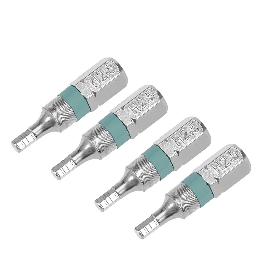 sourcing map 4pcs 25mm Long 1/4" Hex Shank H2.5 Hex High Quantity Screwdriver Bits S2 High Alloy Steel