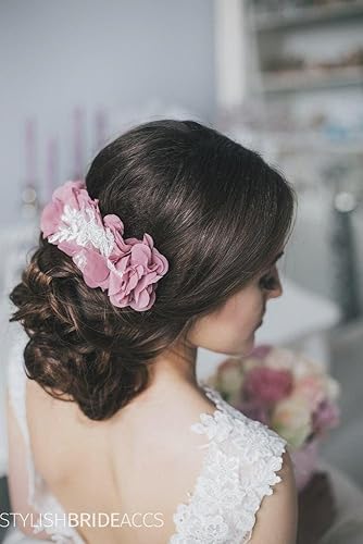 Amazon Com Bridal Hair Vine Lace Chiffon Flowers Wedding Flowers