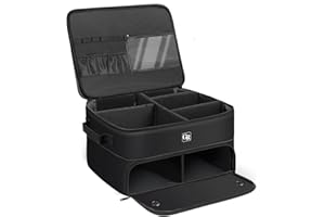 GLORIEROO Odor-Absorbing 2-Layer Large Golf Trunk Organizer with Activated Carbon Fabric - Water-Resistant Golf Shoe Bag for Shoes Balls Tees Clothes Gloves Golf Accessories, Fathers Day Dad Gifts for Men