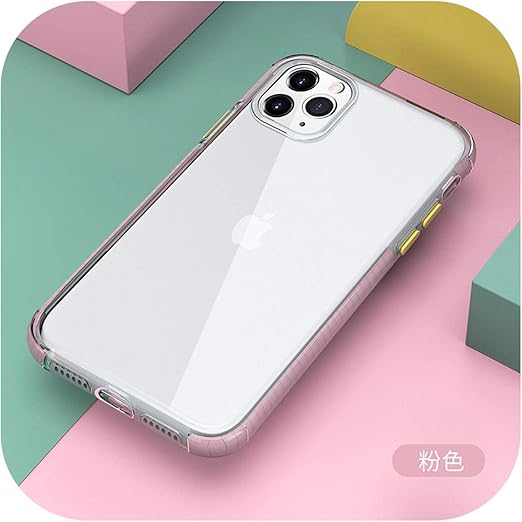 Amazon クリエイティブキャンディーカラーフレームfor Apple 12 携帯電話ケース用xr適用for Iphone 11pro 7 8p透明tpuソフトケース用 ピンクのエッジ 黄色のボタン Ip 11 6 1 家電 カメラ オンライン通販