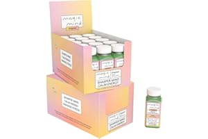 Magic Mind Focus Energy Drink Shots - No Jitters, Stress Relieving, Ashwagandha, Functional Mushrooms, Matcha Green Tea, Vitamin B12, Vitamin C - 2 FL Oz (30 Pack)
