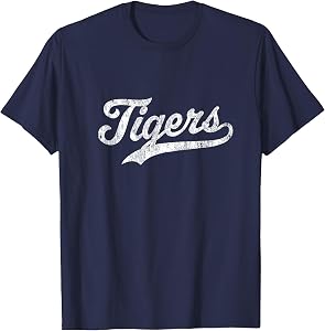 Tigers Mascot T Shirt Vintage Sports Name Tee Design T-Shirt