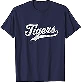 Tigers Mascot T Shirt Vintage Sports Name Tee Design T-Shirt