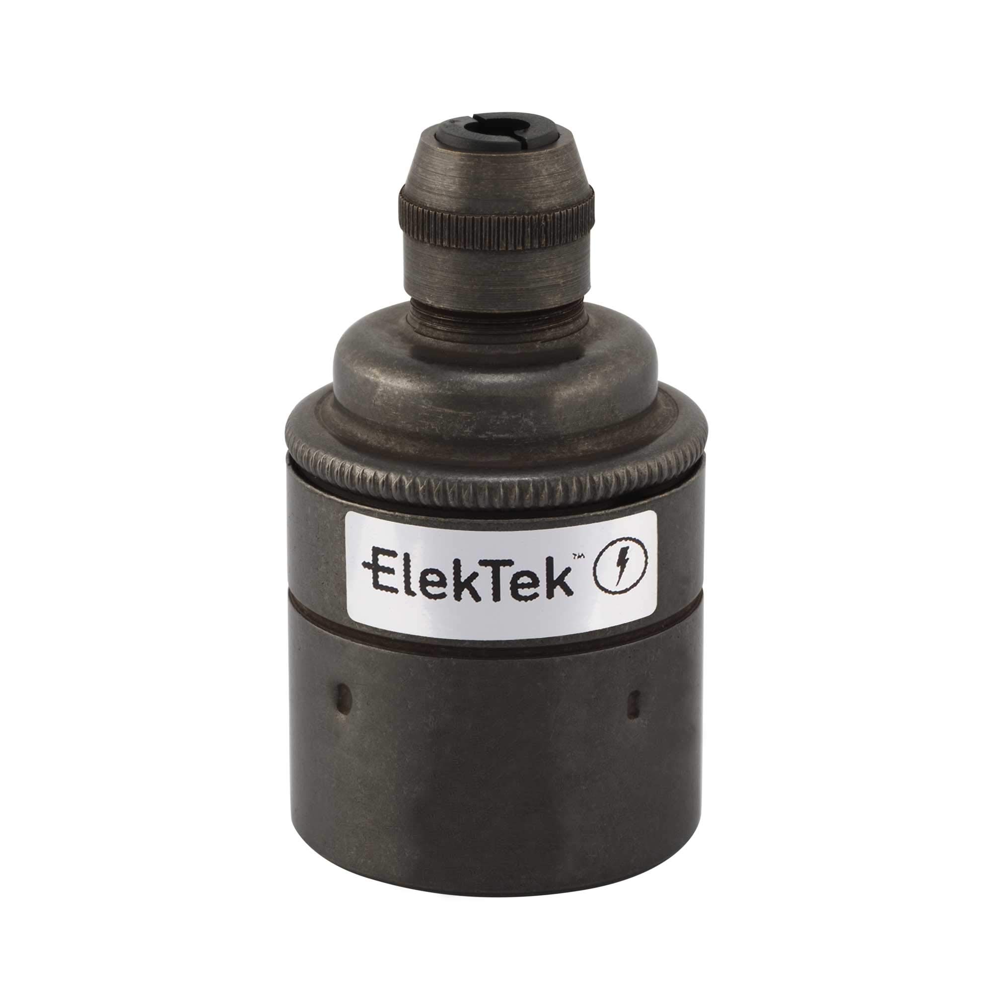 ElekTek ES E27 Cord Grip Pendant Lamp Bulb Holder With Plain Skirt Ideal for Vintage Filament Bulbs Bronze