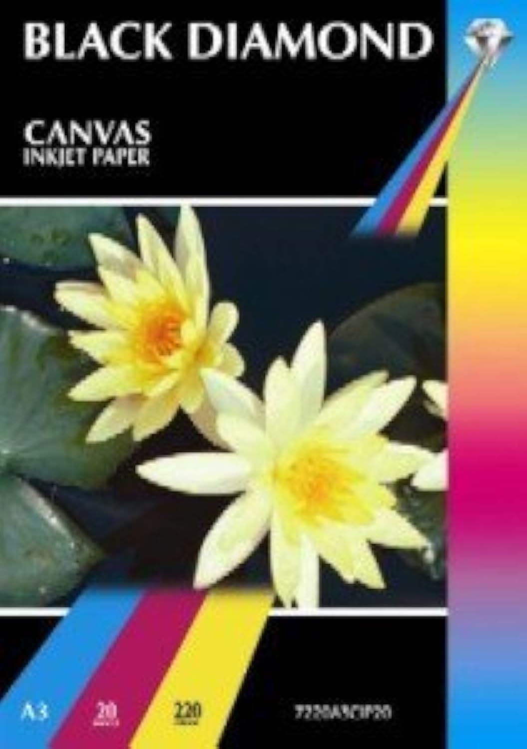 Black Diamond 100 Sheets Quality A3 220gsm White Matt Canvas Textured Hi Resolution (7220 dpi) Inkjet Paper