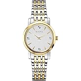 Bulova Classic Quartz Ladies Watch, Stainless Steel Diamond
