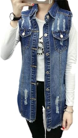 dark blue denim vest
