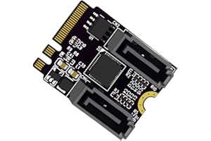 NGFF Key A+E PCI Express to SATA 3.0 6Gbps Dual Ports Adapter Converter Hard Drive Extension Card JMB582 2230,SATA PM Multipl