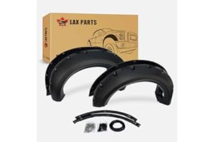 LAX Pocket Bolt-Riveted Rugged Style Fender Flares, for 2009-2014 Ford F150, Not for SVT Raptor Model, Paintable Smooth Matte
