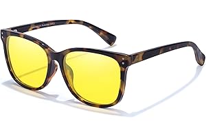 Myiaur Night Driving Glasses for Women, Anti Glare Night Vision Glasses Polarized Yellow Nighttime Glasses UV400 Protection