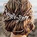 Artio Bride Wedding Hair Vine Accessory with Crystals Silver Flower Hair Piece Rhinestone Bridal Headpiece for Bride