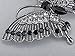 Alilang Antique Inspire Grey Silvery Tone Crystal Rhinestones Butterfly Pin Brooch