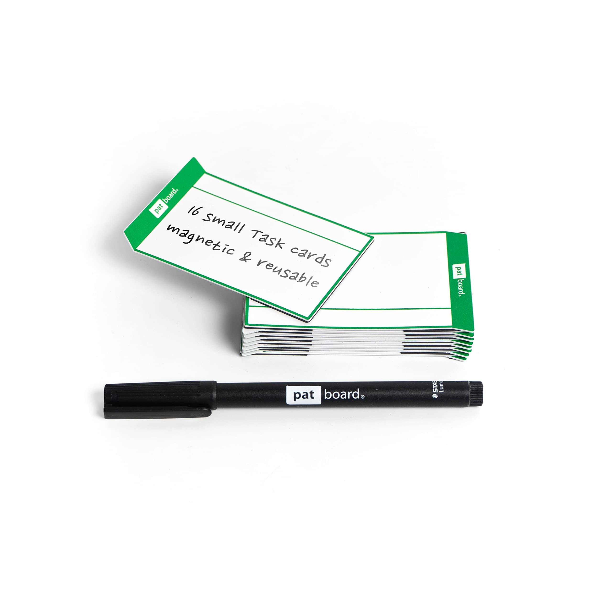 PATboard Scrum Board and Kanban Board - Magnetic Task Cards - S (Small) - Set of 16 - Green