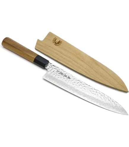 Amazon.com: Yoshihiro VG10 46 Layers Hammered Damascus Santoku