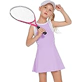 Zaclotre Girls Tennis Dress Cute Golf Outfit Sleeveless Workout Athletic Dresses with Shorts Pockets